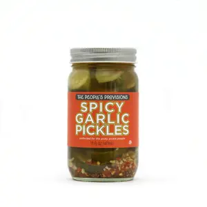 Spicy Garlic Pickles 16oz Jar - Extra Thick Cut Spicy Pickle Chips