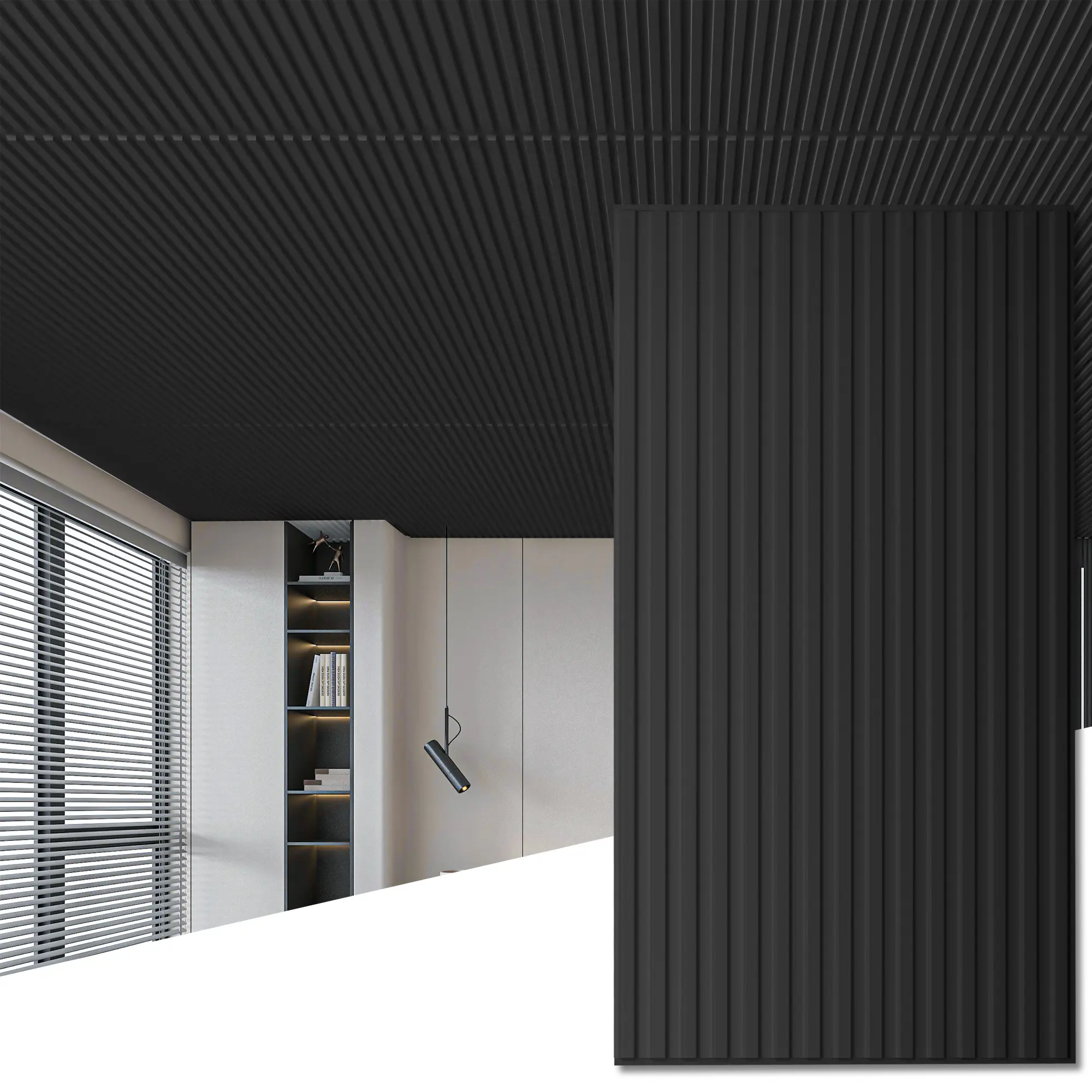 Art3d 12-Pack 24x48in Waterproof 3D Slat Modern PVC Drop Ceiling Tiles & Wall Panels, Easy Installation for Living Room, Bedroom, Commercial Areas, Full Coverage Interior Wall Decor