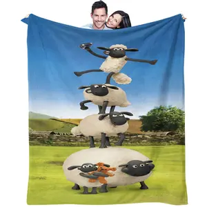 Shaun The Sheep Pattern Blanket, a Lightweight And Warm Flannel Sofa Blanket, Suitable For Soft Blankets In Beds, Camping, And Offices, a Very Special Gift