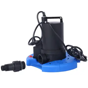 IPX8 1/3 HP Automatic Swimming Pool Cover Pump 120 V Submersible with 3/4 Check Valve Adapter 2500 GPH Water Removal