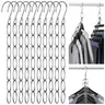 NiHome 10-Pack Heavy Duty Metal Clothes Hangers - 11 in Heavy Duty Hangers, Non-Slip, Multifunctional, Damage-Free, Space Saver for Compact Closet Organization, Bedroom, Clothing Chain with Carry Pouch