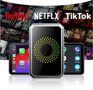 3-in-1 Wireless Carplay Adapter Magic AI Box with Net-Flix YouTube TikTok Upgrade Wired Car Play to Wireless Support USB Drive for Apple CARPLAY & Android, Not compatible with Tesla and BMW, not compatible with vehicles that have built-in wireless CarPlay