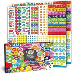 Teacher Reward Stickers  1380 count / 22 Sheets  Classroom & Homeschool Incentive Stickers Bulk  Colorful Motivational Set for   Funny, Highly Detailed Designs