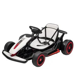 Gaomon 24V Kids Electric Drift Go Kart - Christmas Gift for Ages 6-12, White, Adjustable Seat, Dual Motors, LED Lights, Music, Drifting Fun