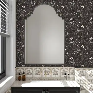 Floral Butterfly Wallpaper Roll, Removable Waterproof Wall Sticker, Easy Peel & Stick Decor for Bedroom Living Room Kitchen