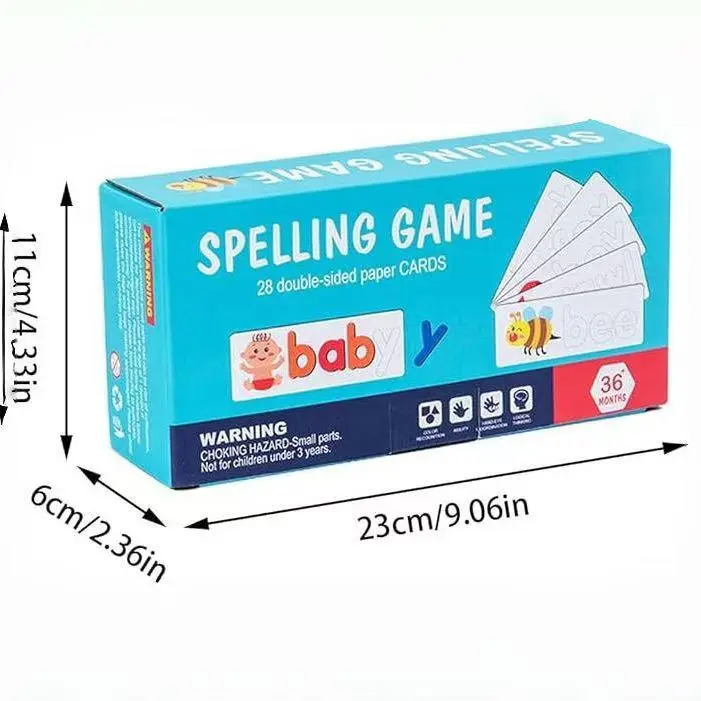 Wooden See And Spell Learning Toy - Spelling Letter Matching Game with Letter Cards, Toddler Learning Activities Tool for 3-8-Year-Olds, Smooth Edges, Boosts Fine Motor Skills, Great Gift for Holidays