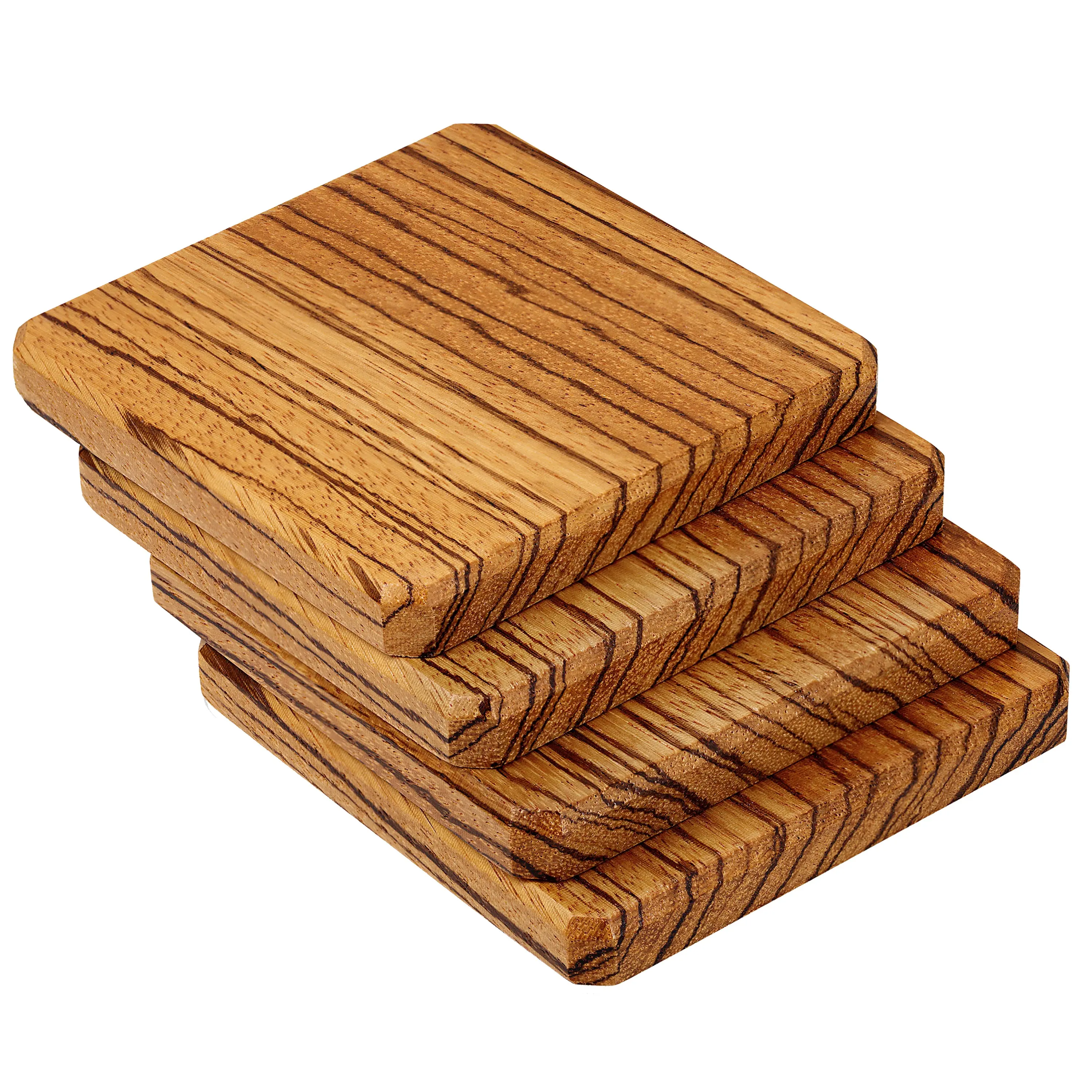 Tiger Wood Coasters Edge Grain Set of 4