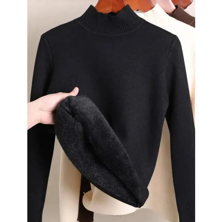 Fleece-lined Turtleneck Sweater