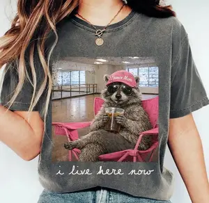 Comfort Colors I Live Here Now Raccoon Dance Mom T-shirt, Funny Dance Mama Tee, Dance Tshirt, Travel Dance Tee Tournament