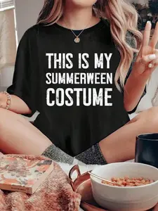 100% pure cotton This is my Summerween Costume Summer Summerween Halloween T-Shirt for Men Women  printed t-shirts for women