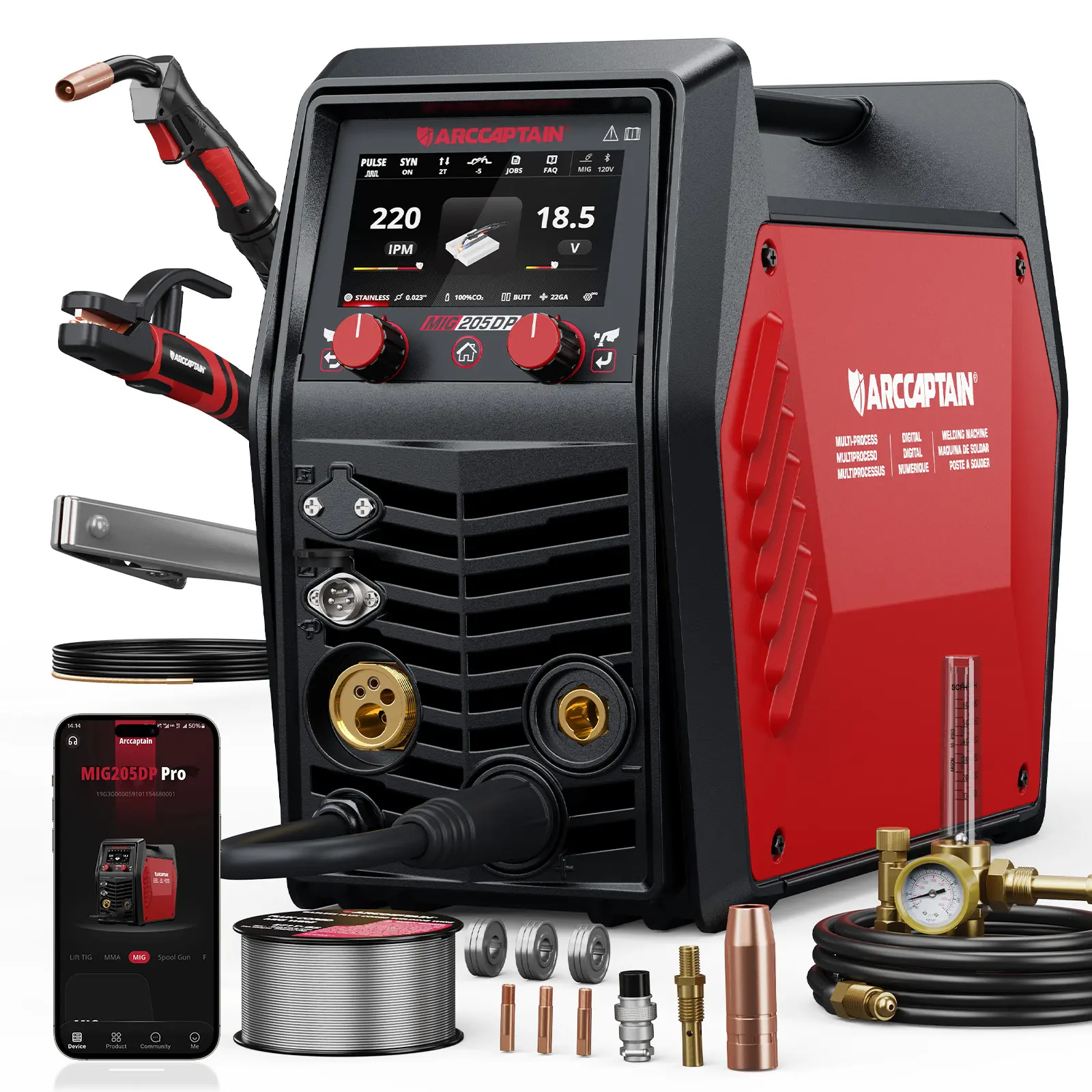 Arccaptain MIG205DP Pro Double Pulse MIG Welder For Aluminum toolupgrade