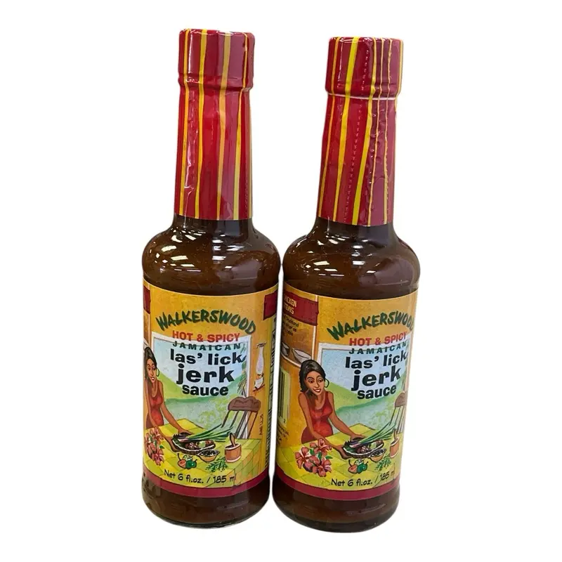 Walkerswood Hot & Spicy Jamaican Las’Lick Jerk Sauce, Cholesterol-Free Cooking Sauces for Staples & Cooking Essentials