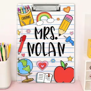 Personalized Teacher Gifts, Custom Acrylic Clipboard With Teacher Name, Elements Teacher Clipboard, Back To School Teacher Appreciation Gift