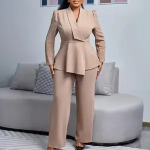 Women’s two-piece wide-leg pantsuit — formal trousers set, elegant wedding party dress, office work business outfits, formal wear