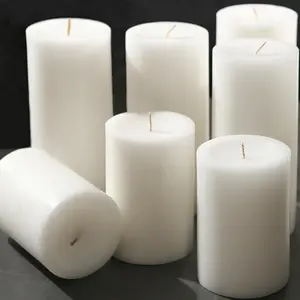 White Pillar Candles, Unscented Pillar Candles Bulk - 50 Hour Long  Time - Dripless and  White Wax Candles Dinner Table, for Wedding,Christmas and Home Decor [6 Pack, 2.8x4 inch]