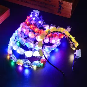 10pcs LED flower crown glowing flower wreath headband, suitable for girls to light up flower headbands, sparkling, party favors unique gifts under $30, perfect for birthdays, weddings, celebrations, concerts