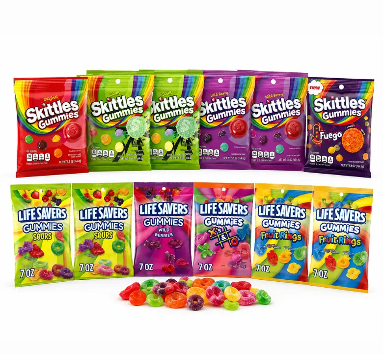 Skittles & Life Savers Fruit Chewy Candy Multi-Pack Variety, 12-Count Snack Assortment