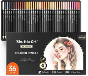 Shuttle Art 36 Skin Tone Colored Pencils, Colored Pencils for Adult Coloring, Soft Core Color Pencils, Coloring Pencils for  Beginners Drawing Coloring Sketching