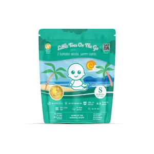 Little Toes On The Go 2-Pack Travel Swim Diapers - Leak-Proof, Hypoallergenic, Quick Changes, Eco-Friendly, Award-Winning Quality