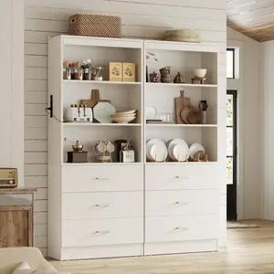 Unikito 23.6'' W Freestanding Charging Storage Cabinet with 3 Wooden Drawers and Adjustable Shelves,Sturdy Modular Walk-in Closets organizer system