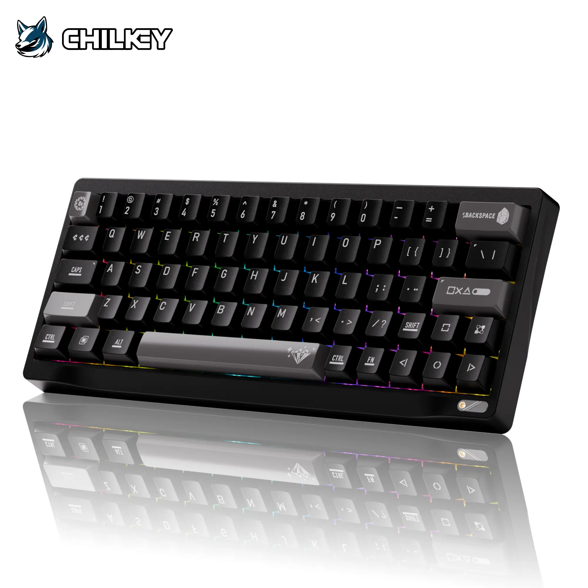 Chilkey SF60 HE Hall Effect Magnetic Switch Gaming Keyboard - Hot-Swappable, RGB Backlit, Full-Aluminium Chassis, Custom Setup for Desktop & Chassis Use, None
