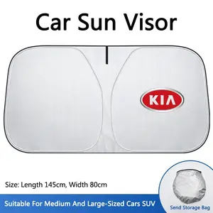 Car Sun Visor Folding Sunscreen Sunshade Front Windshield Cover, Compatible with Kia Sportage Ceed Sorento Cerato Optima Rio Soul K5 Stonic, Car Accessories