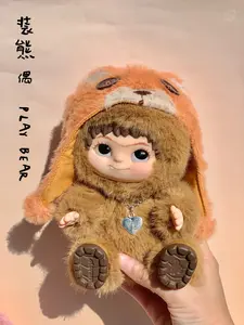 WAKUKU FuzzyTrendy FunParty Blind Box | 6+1 Hidden Styles | Ultra-Soft Cuddly Heart-Themed | Collector's Gift for Adults & Kids (Display/Play)