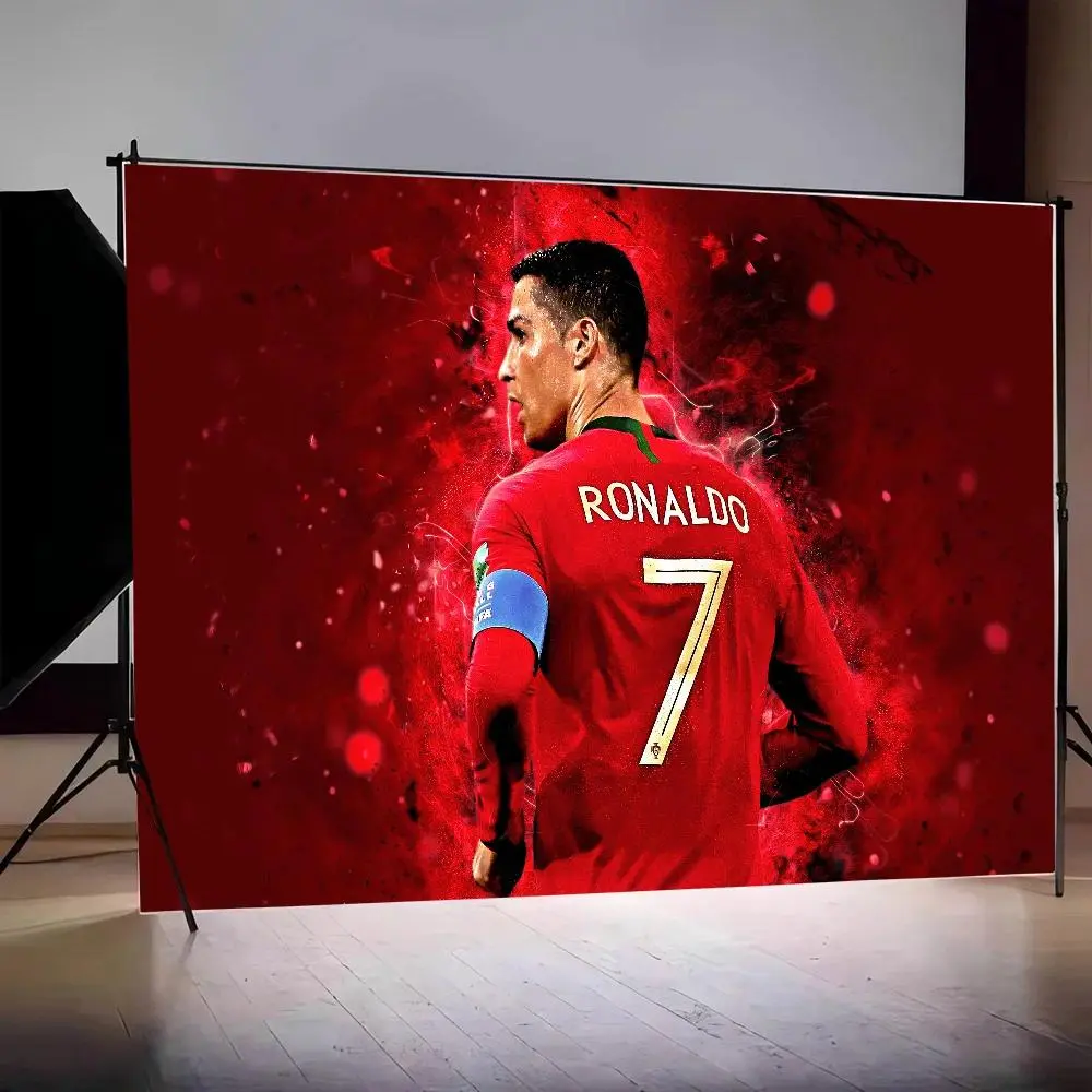 CR7 Cristiano Ronaldo Themed Lightweight Foldable Tapestry, 60x40in Playful Home Decor Backdrop for Birthday Party, Anniversary Photoshoot Banner, Room Decor