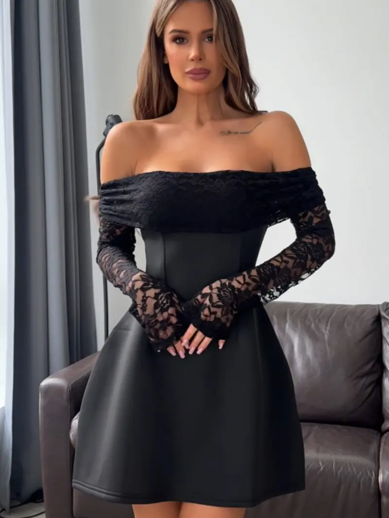 off shoulder long sleeve dress fitted - TikTok Shop off shoulder long sleeve dress fitted - TikTok Shop