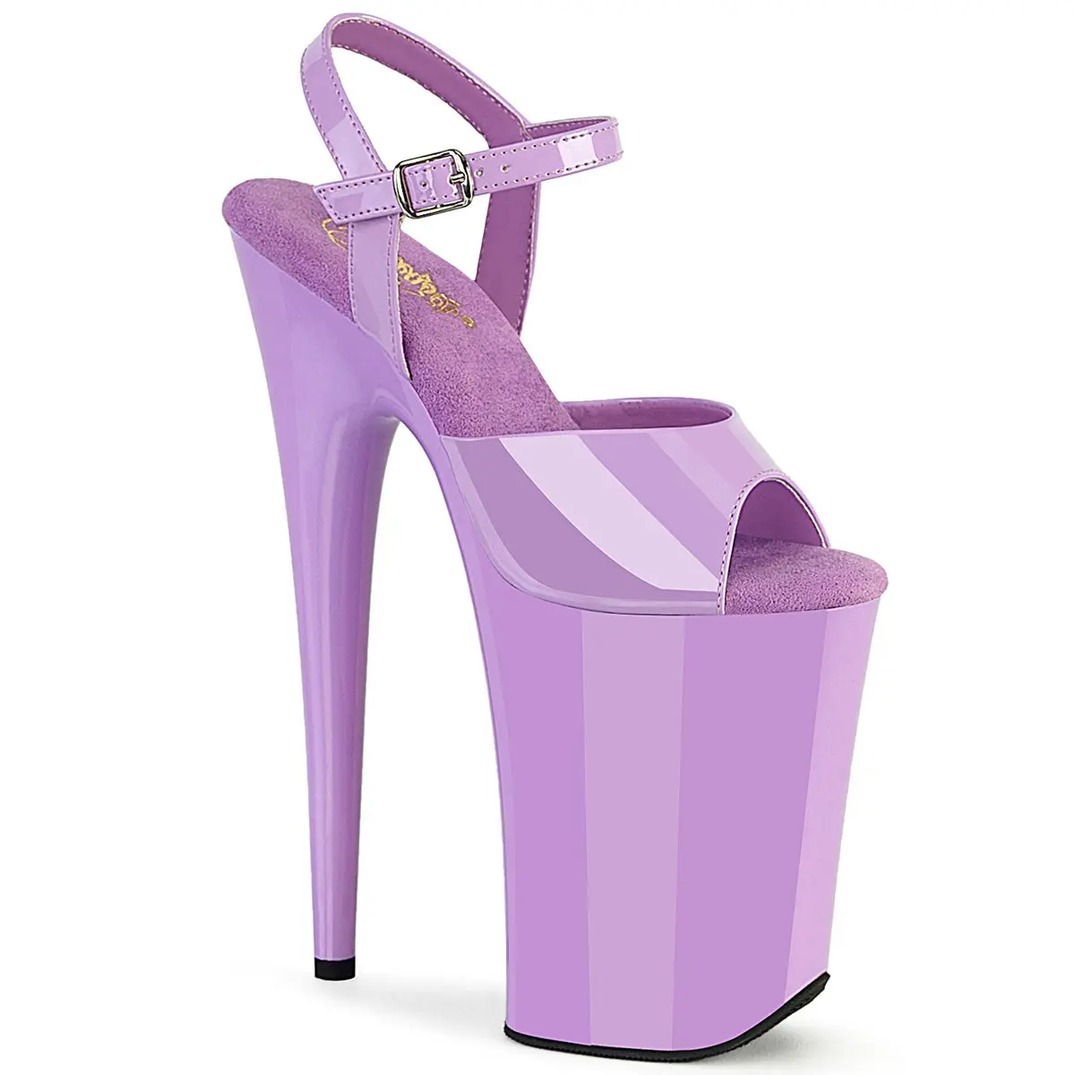 Women's Patent Stiletto Platform Sandals with Ankle Strap, Chic Evening Fashion Footwear with Extreme 9-Inch High Heel, Classy, Stylish, Heeled, Shoe, Statement Shoes, Elegant
