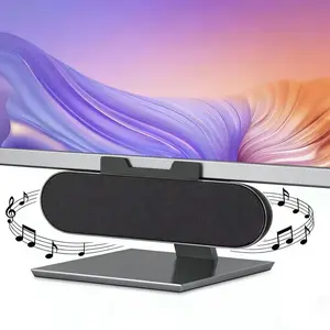 Computer speaker, monitor speaker, stereoscopic sound effect, adjustable volume, easy to clip onto the monitor without taking up space, wired audio, portable speaker, suitable for laptops, games, homes, conferences, desktops