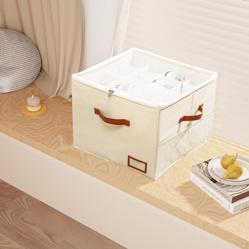 Maximize Closet Space Shoe Organizer for Closet Holds up to 32 Pairs with Adjustable Dividers Fabric Shoe Storage Bins Clear Cover Stackable Dustproof Shelf Rack Ideal for Bedroom Dorm Apartment Entryway