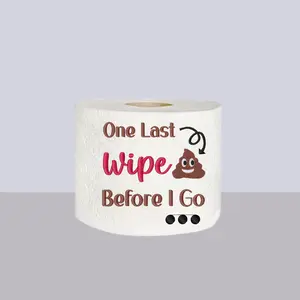 Funny gift embroidered Toilet Paper – "One Last Wipe Before I Go" | Farewell Gag Gift, Quit Job or Retirement Humor funny gift unique gift office funny gift