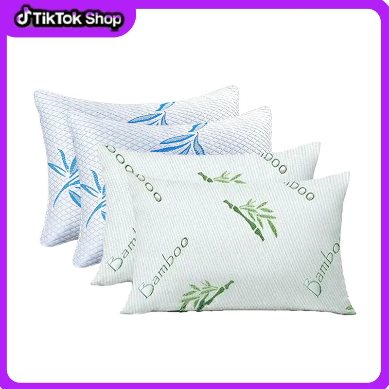 King Size -Derived Rayon Pillows (2-Piece Set) -  Shredded Contoured, Customizable Soft/Firm Texture, Ideal for Back Sleepers