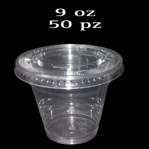 Plastic cup (9oz) with flat lid (for desserts purposes)