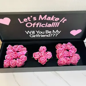 Custom Realistic Artificial Rose Girlfriend Proposal Box