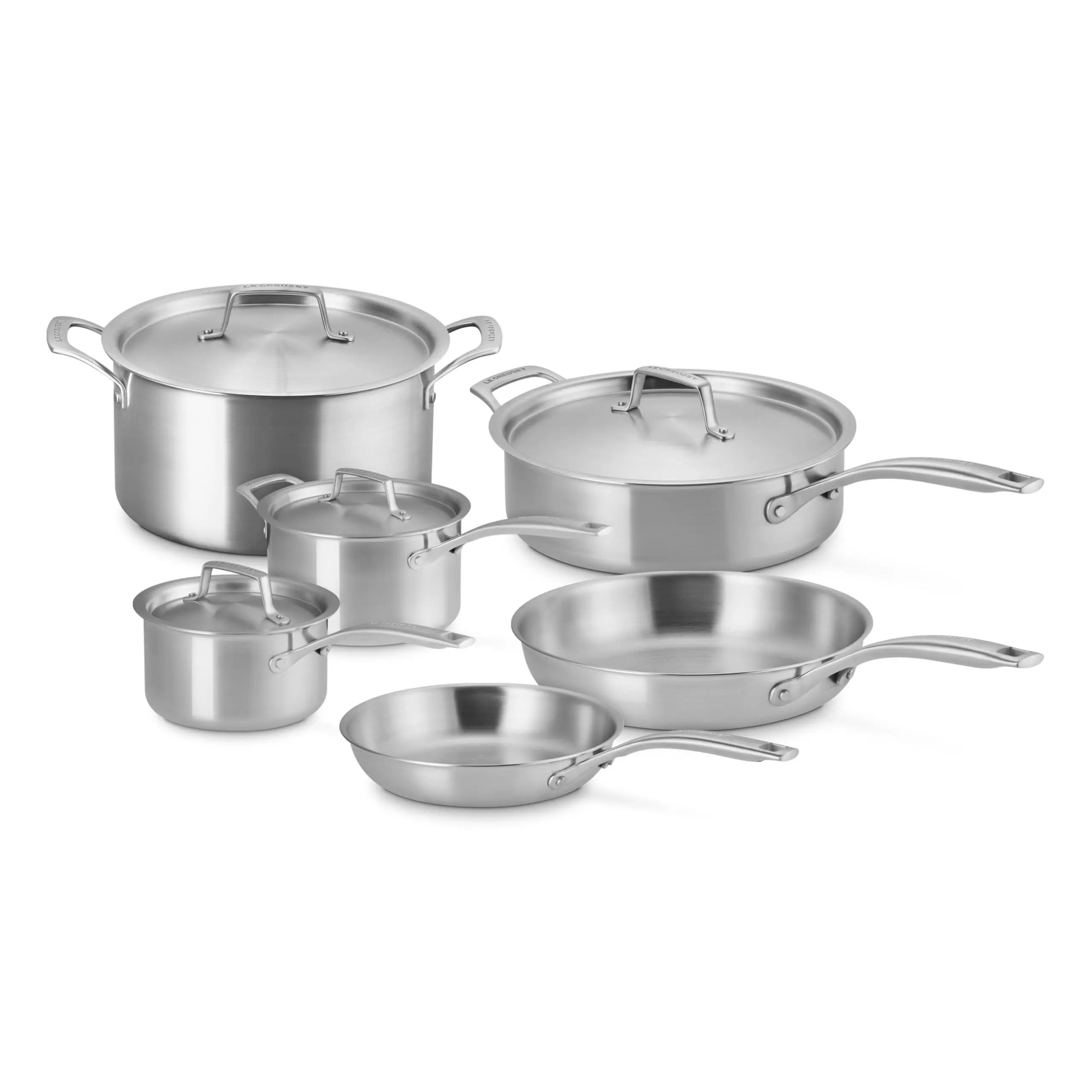 Le Creuset Essential Stainless Steel 10 Piece Cookware Set
