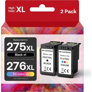 PG-275XL CL-276XL Ink Replacement for  275 and 276 Ink Cartridges Compatible for Pixma TS3722 TR4720 TS3700 TR4700 TS3522 TR4722 TS3500 TS3720 TS3700 TS3520 TR4723 Printer (Black, Color)