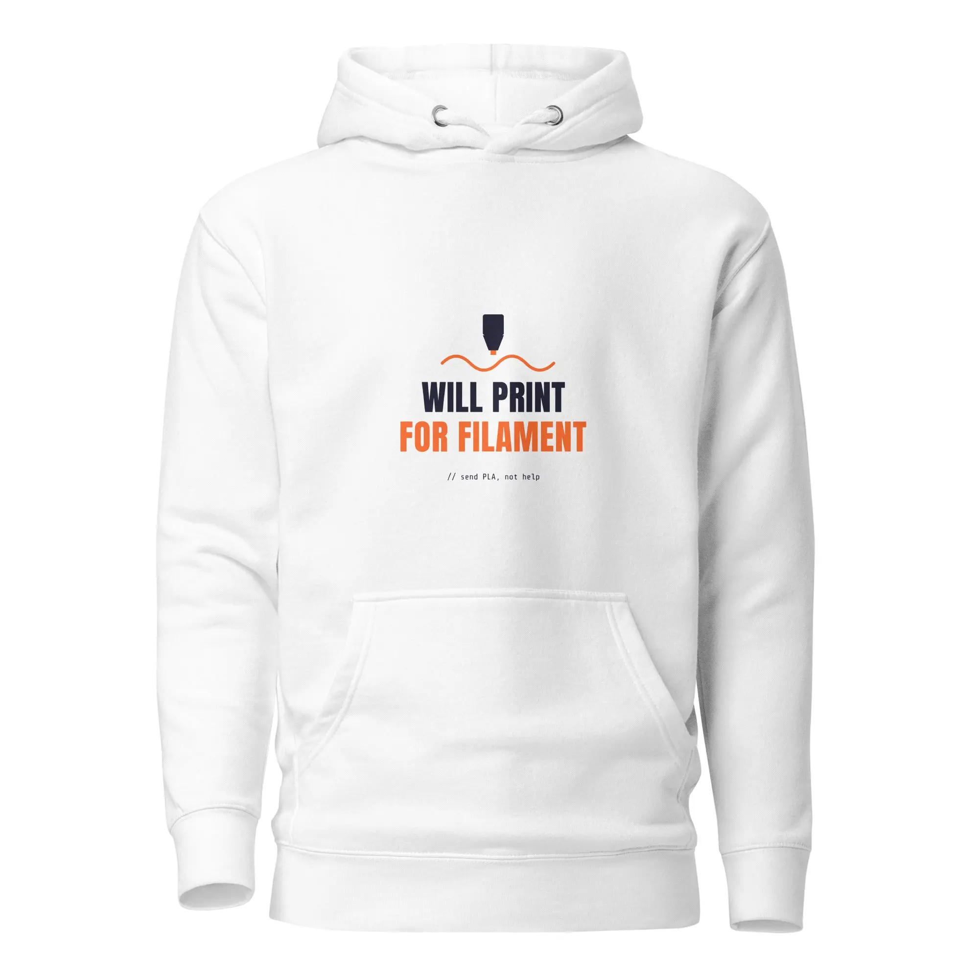 Men's Classic Graphic Hoodie for 3D Printing Makers, Funny Will Print for Filament Design, Casual Warm Cotton-Blend with 3-Panel Hood & Pouch Pocket, Sweatshirts, Menswear, Apparel, Tops