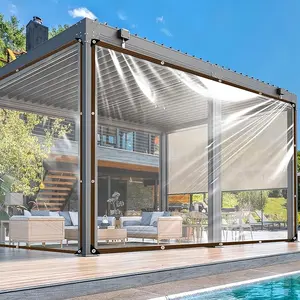 6.5x9.8FT Heavy Duty Waterproof  Plastic Tarps with Grommets Clear Vinyl Tarps for Outdoor Porches Transparent Tarpaulin for Patio Enclosure Roofs Greenhouse Plant Chicken Coop Cover