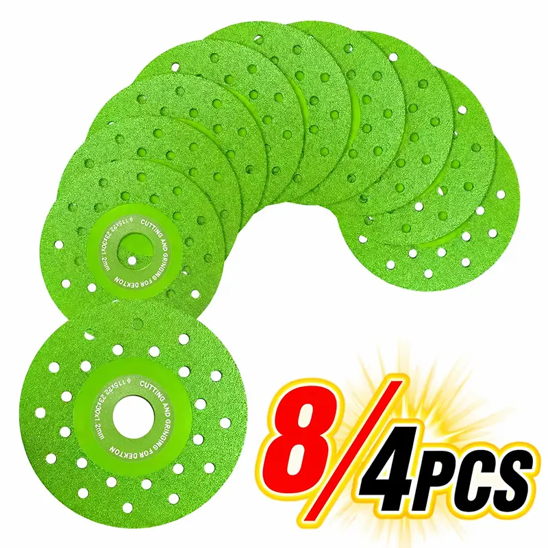 8/4/1PCS Porous Diamond-Coated Steel Glass Discs For Glass Cutting Rock, Diamond Sanding Blades Welded Diamond Dual-Purpose For Tile, Marble, Rock Slab Ultra-Thin Multi-Purpose Saw Blades With High Wear Resistance For DlY Projects Cutting Worker Gift
