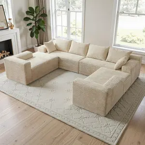 【2 Packages Shipping】138'' Oversized U Shaped Sectional Couches, 8 Seater Modular Boneless Cloud Sofa with Chaise Lounges, 4-in-1 Flexible Combination Deep Seat Corner Large Couch,No Assembly for Living Room