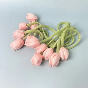 [Memorial Day Picks] Tulip Floral Ribbon Handmade DIY Accessories Versatile Headwear Hair Decorations Fashion Peach Colorful Artificial Flower Materials Wholesale, Valentine's Day Lover's gift Decorative Ornaments