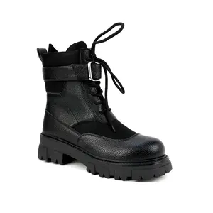 Road Rebel – Vegan Leather Festival Combat Boots with Mesh | Comfortable Carnival & Rave Boots + Mini Bag