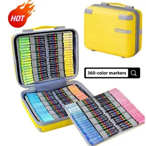 Guang Na 360-Color Multi-Functional Art Marker Pens Set with Portable Carry Case - Coloring, Card Making - Ideal for Professional Artists, Students & School Supplies, Holiday Crafts (Christmas, Easter, Halloween)