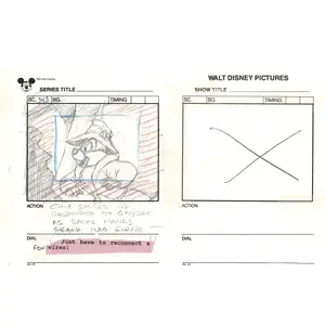 Chip n Dale Rescue Rangers Original Production Animation Storyboard Walt Disney FIRST EPISODE 1988 A51