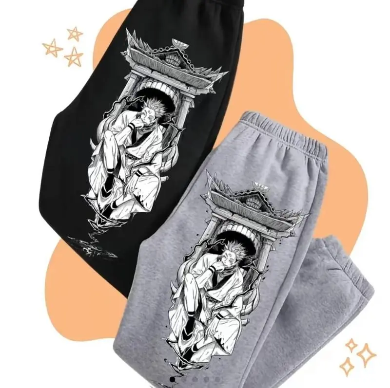 Retro Vintage Ryomen Sukuna Collection Jujutsu #Kaisen Anime Sweatpants, gift for friend, for women , Cotton Graphic Casual Sweatpants