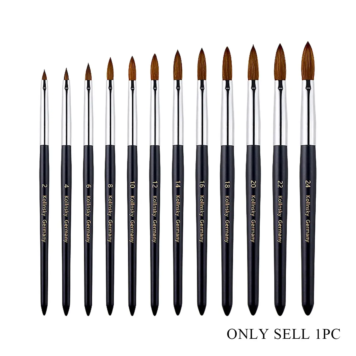 Kolinsky Acrylic Nail Brush, Acrylic Handle Professional Nail Art Powder Brush Manicure Tool, Sable Nail Art Brush for DIY Manicures Home Salon Nail Art Manicure Tool, Nail Art Tools, Nail Art Supply, Acrylic Nail Supplies, Manicure Accessories