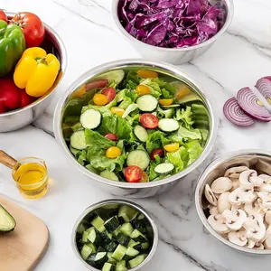 Stainless Steel Mixing Bowl Set, Kitchenware, Includes Pots X5 + Kitchen Tools X18, Ideal for Cooking & Baking, Nesting Design for Easy Storage, Bakeware