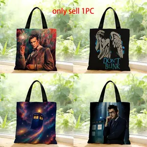 Doctor Who tvshow sci-fi adventure mysterious Storage Bags Canvas Bags Series Print Bag Lightweight Shoulder High Appearance Large Capacity Minimalist  Soft Fabric Bag Shopping Bags